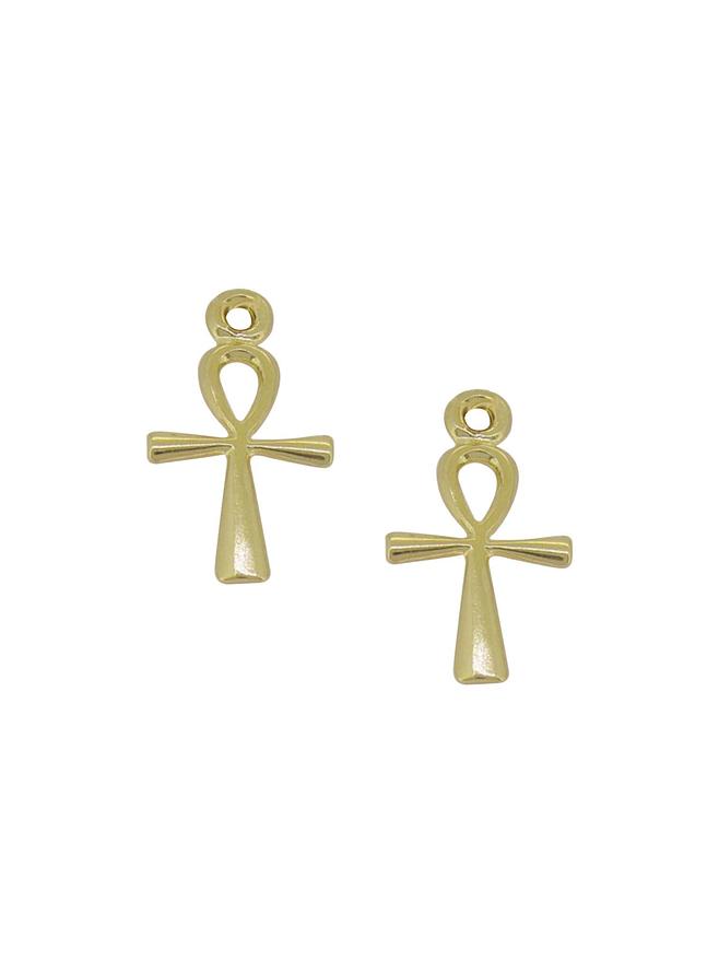 Egyptian Ankh  Charms for Sleeper Earrings in 9ct Gold