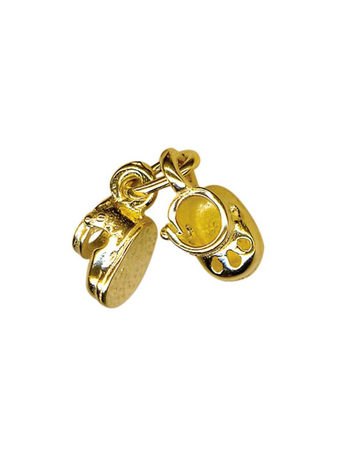 Pair of Baby Booties Shoes Charm in 9ct Gold