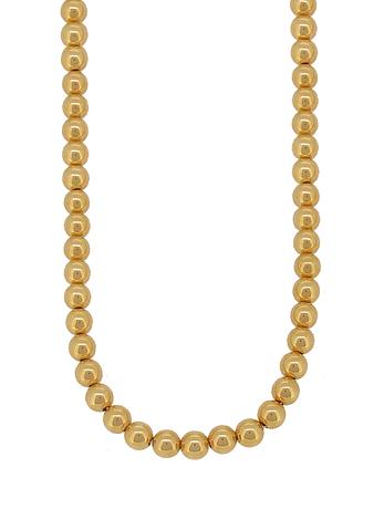 Men's Spherical 6mm Ball Necklace in 14k Rolled Gold