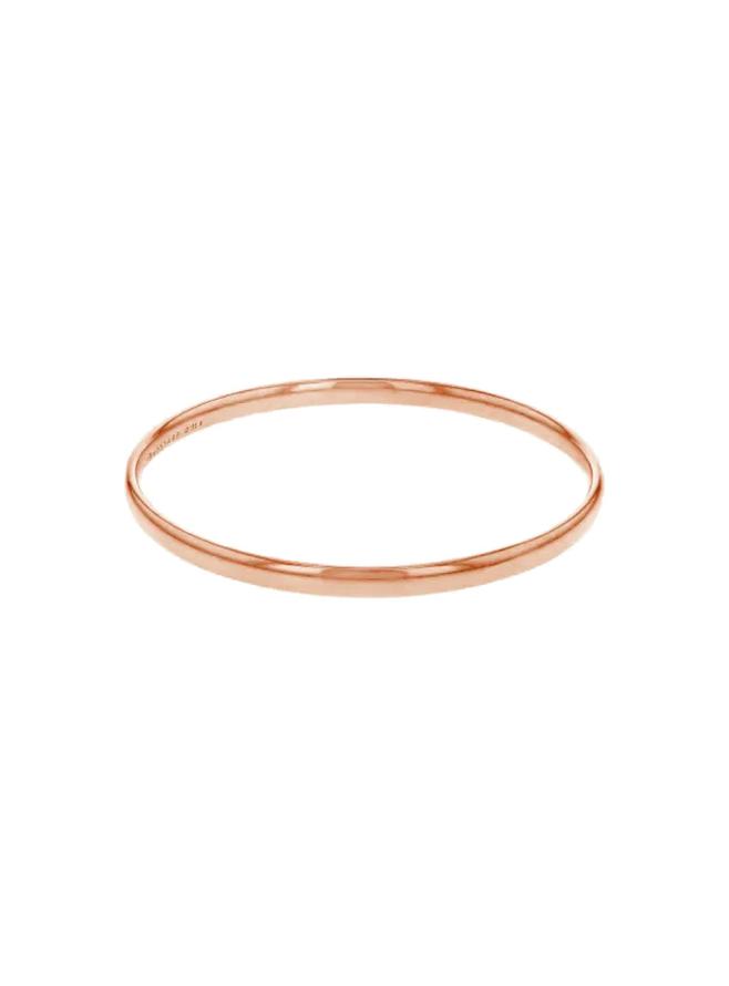 Simple Half Round 50mm Golf Bangle in Silver Filled 9ct Rose Gold