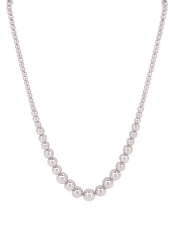Spherical Graduated Ball Bead Necklace in Sterling Silver