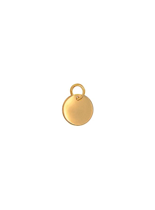 Small 9.5mm Coin Tag Circle Pendant in 9ct Gold