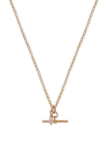 Small Fob TBar Belcher Necklace in 9ct Rose Gold