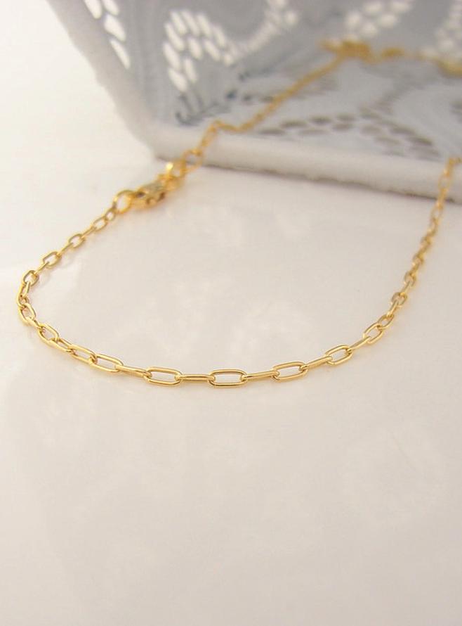 Aurelia 2.5mm Paperclip Necklace Chain in 9ct Gold