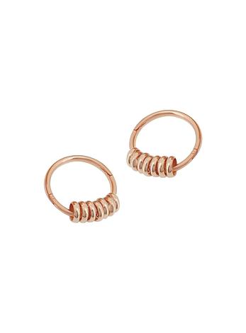 Charms for Sleeper Earrings 7 Lucky Rings in 9ct Rose Gold