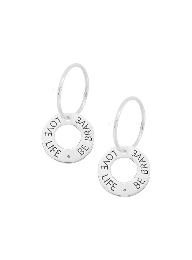 Love Life Be Brave Sleeper Earring Charms